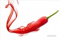 red hot chili pepper with smoke